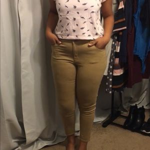 Khaki skinny jeans